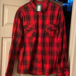 Brand new Red and black flannel. Never been worn.